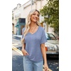Zeagoo Womens Summer Tops Short Sleeve Work Casual Shirts Trendy V Neck Tee(Tz273)