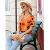 Zeagoo Womens Summer Tops Short Sleeve Work Casual Shirts Trendy V Neck Tee(Ws85)