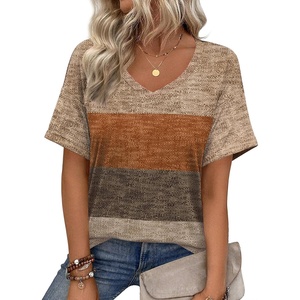 Zeagoo Womens Summer Tops Short Sleeve Work Casual Shirts Trendy V Neck Tee(Jh398)