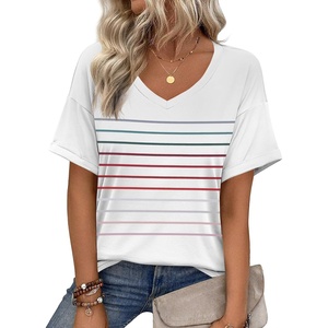 Zeagoo Womens Summer Tops Short Sleeve Work Casual Shirts Trendy V Neck Tee(Tw668)