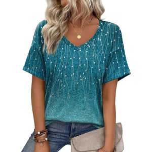 Zeagoo Womens Summer Tops Short Sleeve Work Casual Shirts Trendy V Neck Tee(Xh363)
