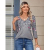 Zeagoo 3/4 Sleeve Womens Top V Neck Shirt Casual Blouse Basic Tshirts S-2XL(Hf36)