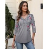 Zeagoo 3/4 Sleeve Womens Top V Neck Shirt Casual Blouse Basic Tshirts S-2XL(Hf36)