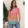 Zeagoo 3/4 Sleeve Womens Top V Neck Shirt Casual Blouse Basic Tshirts S-2XL(Jb218)