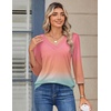 Zeagoo 3/4 Sleeve Womens Top V Neck Shirt Casual Blouse Basic Tshirts S-2XL(Jb218)