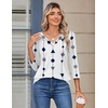 Zeagoo 3/4 Sleeve Womens Top V Neck Shirt Casual Blouse Basic Tshirts S-2XL(Jh599)