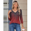 Zeagoo 3/4 Sleeve Womens Top V Neck Shirt Casual Blouse Basic Tshirts S-2XL(Mz838)