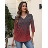 Zeagoo 3/4 Sleeve Womens Top V Neck Shirt Casual Blouse Basic Tshirts S-2XL(Mz838)