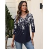 Zeagoo 3/4 Sleeve Womens Top V Neck Shirt Casual Blouse Basic Tshirts S-2XL(Sf103)