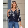 Zeagoo 3/4 Sleeve Womens Top V Neck Shirt Casual Blouse Basic Tshirts S-2XL(Sf103)