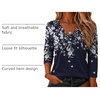 Zeagoo 3/4 Sleeve Womens Top V Neck Shirt Casual Blouse Basic Tshirts S-2XL(Sf103)