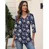 Zeagoo 3/4 Sleeve Womens Top V Neck Shirt Casual Blouse Basic Tshirts S-2XL(Sf238)