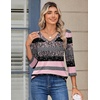 Zeagoo 3/4 Sleeve Womens Top V Neck Shirt Casual Blouse Basic Tshirts S-2XL(Tz245)