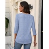 Zeagoo 3/4 Sleeve Womens Top V Neck Shirt Casual Blouse Basic Tshirts S-2XL(Tz273)