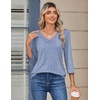 Zeagoo 3/4 Sleeve Womens Top V Neck Shirt Casual Blouse Basic Tshirts S-2XL(Tz273)