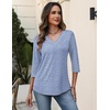 Zeagoo 3/4 Sleeve Womens Top V Neck Shirt Casual Blouse Basic Tshirts S-2XL(Tz273)
