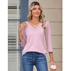 Zeagoo 3/4 Sleeve Womens Top V Neck Shirt Casual Blouse Basic Tshirts S-2XL(Tz300)
