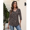 Zeagoo 3/4 Sleeve Womens Top V Neck Shirt Casual Blouse Basic Tshirts S-2XL(Xh532)