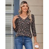 Zeagoo 3/4 Sleeve Womens Top V Neck Shirt Casual Blouse Basic Tshirts S-2XL(Xh532)