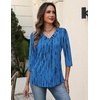 Zeagoo 3/4 Sleeve Womens Top V Neck Shirt Casual Blouse Basic Tshirts S-2XL(Zr459)