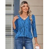 Zeagoo 3/4 Sleeve Womens Top V Neck Shirt Casual Blouse Basic Tshirts S-2XL(Zr459)