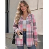 Zeagoo Flannel Shirt Women Plaid Button Down Shackets Long Sleeve Fall Tops(A-light Pink-gw298)
