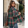 Zeagoo Flannel Shirt Women Plaid Button Down Shackets Long Sleeve Fall Tops(Green-gw553)