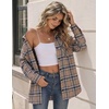 Zeagoo Flannel Shirt Women Plaid Button Down Shackets Long Sleeve Fall Tops(Khaki-gz991)
