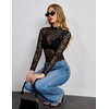 Zeagoo Lace Tops for Women Mesh Sheer Long Sleeve Shirts Going Out Blouses(1-an59)