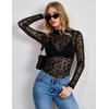 Zeagoo Lace Tops for Women Mesh Sheer Long Sleeve Shirts Going Out Blouses(1-an59)