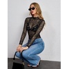 Zeagoo Lace Tops for Women Mesh Sheer Long Sleeve Shirts Going Out Blouses(Kt246)
