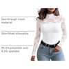 Zeagoo Long Sleeve Shirts for Women’s Lace Tops Mesh Sheer Sexy Fall Blouse(White)