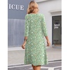 Zeagoo Summer Dresses for Women 2026 3/4 Sleeve Casual Midi Tshirt Dresses(Green Xh534)