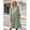 Zeagoo Summer Dresses for Women 2026 3/4 Sleeve Casual Midi Tshirt Dresses(Green Xh534)