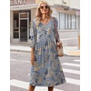 Zeagoo Summer Dresses for Women 2026 3/4 Sleeve Casual Midi Tshirt Dresses(Mz919)
