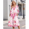 Zeagoo Summer Dresses for Women 2026 3/4 Sleeve Casual Midi Tshirt Dresses(Pink)
