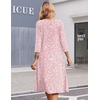 Zeagoo Summer Dresses for Women 2026 3/4 Sleeve Casual Midi Tshirt Dresses(Pink Floral)