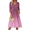 Zeagoo Summer Dresses for Women 2026 3/4 Sleeve Casual Midi Tshirt Dresses(Purple)