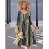 Zeagoo Summer Dresses for Women 2026 3/4 Sleeve Casual Midi Tshirt Dresses(Tie Dye)