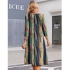 Zeagoo Summer Dresses for Women 2026 3/4 Sleeve Casual Midi Tshirt Dresses(Tie Dye)