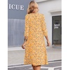 Zeagoo Summer Dresses for Women 2026 3/4 Sleeve Casual Midi Tshirt Dresses(Yellow Floral)