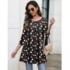 Zeagoo Women Tops 3/4 Sleeve Dressy Casual Plus Size Tunics Loose Blouses(Black Ghost)