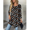 Zeagoo Women Tops 3/4 Sleeve Dressy Casual Plus Size Tunics Loose Blouses(Black Ghost)