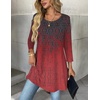 Zeagoo Women Tops 3/4 Sleeve Dressy Casual Plus Size Tunics Loose Blouses(Black Red-mz838)