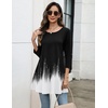 Zeagoo Women Tops 3/4 Sleeve Dressy Casual Plus Size Tunics Loose Blouses(Black White-jb223)