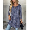 Zeagoo Women Tops 3/4 Sleeve Dressy Casual Plus Size Tunics Loose Blouses(Bohemia-mz473)
