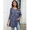 Zeagoo Women Tops 3/4 Sleeve Dressy Casual Plus Size Tunics Loose Blouses(Bohemia-mz473)