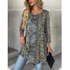 Zeagoo Women Tops 3/4 Sleeve Dressy Casual Plus Size Tunics Loose Blouses(Bohemia-mz779)