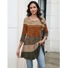 Zeagoo Women Tops 3/4 Sleeve Dressy Casual Plus Size Tunics Loose Blouses(Khaki-jh398)