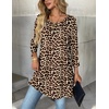 Zeagoo Women Tops 3/4 Sleeve Dressy Casual Plus Size Tunics Loose Blouses(Leopard Print-pa222)